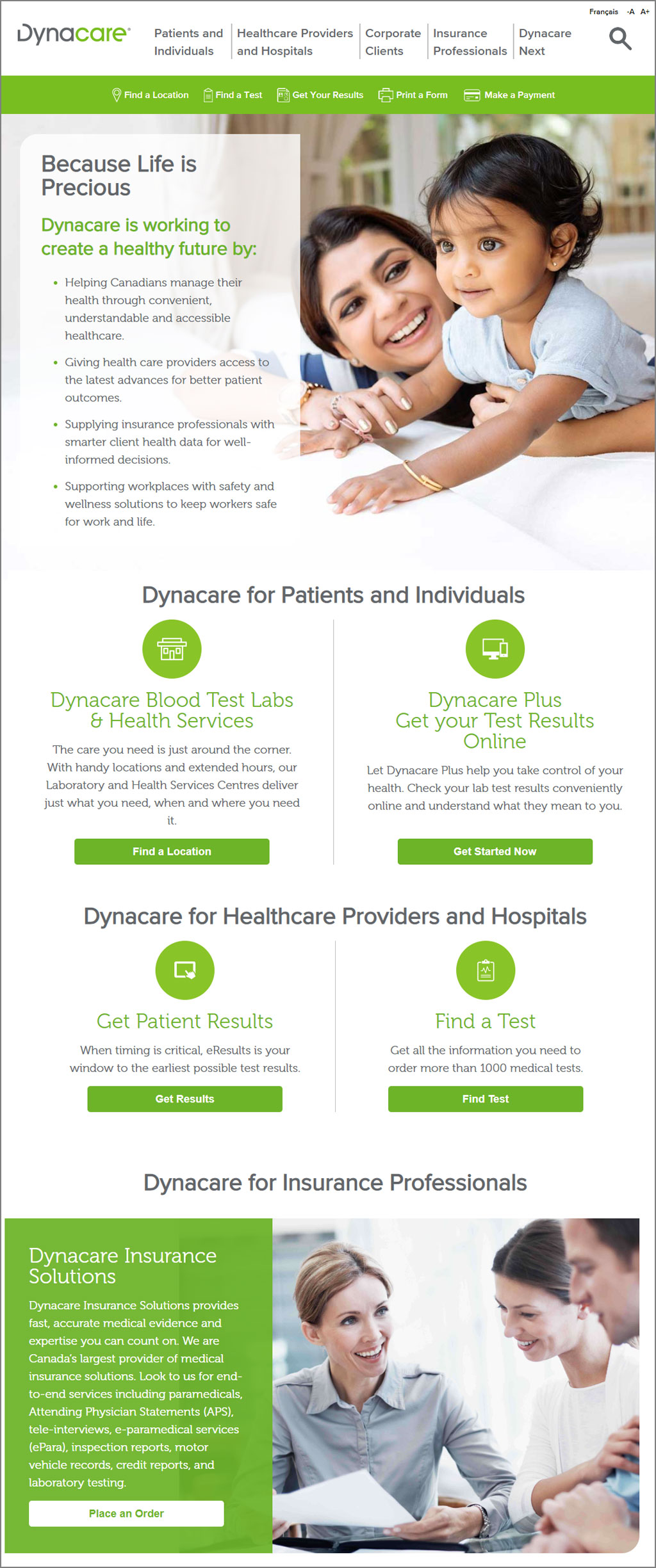 Dynacare Homepage